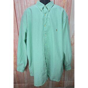 Polo Ralph Lauren Mens Green Oxford Button-Down Shirt 3XLT Long Sleeve Classic